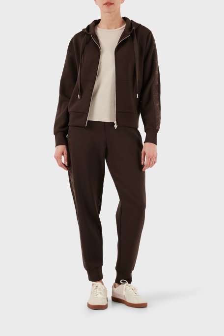 Guess New Victoire Regular Fit Ribanalı Paça Logo Şeritli W5YB11KBYE2 Bayan Pantolon W5YB11 KBYE2 G1EB KAHVE - Guess (1)