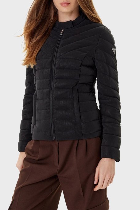 Guess New Vona Kapitoneli Regular Fit Bisiklet Yaka Logolu W5YL13WHDQ0 Bayan Mont W5YL13 WHDQ0 JBLK SİYAH - Guess