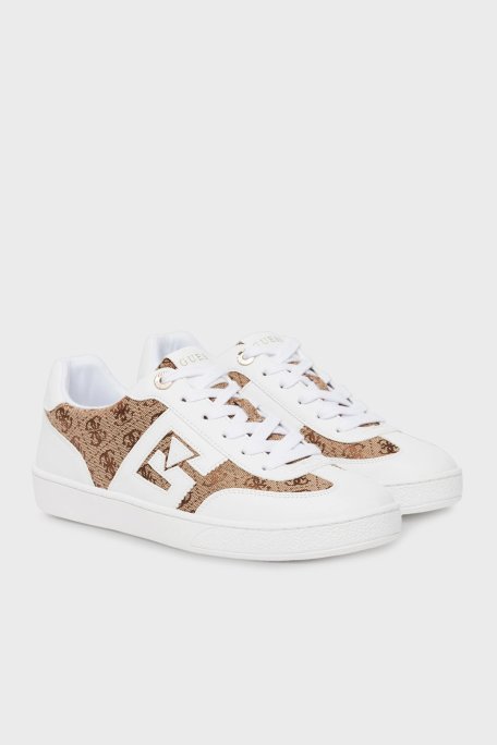 Guess Nochee2 4G Logo Baskılı Sneaker FLTNC2ELE12 Bayan Ayakkabı FLTNC2 ELE12 WHIBR BEYAZ-KAHVE - Guess (1)