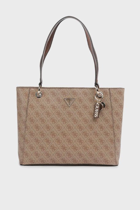 Guess Noelle 4G Logo Baskılı Fermuarlı Büyük HWBG9672250 Bayan Çanta HWBG96 72250 LGW KAHVE - Guess