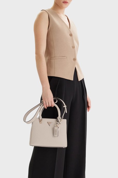 Guess Noelle Logolu Çıkarılabilir Askılı HWZG9672050 Bayan Çanta HWZG96 72050 TAU BEJ - Guess (1)