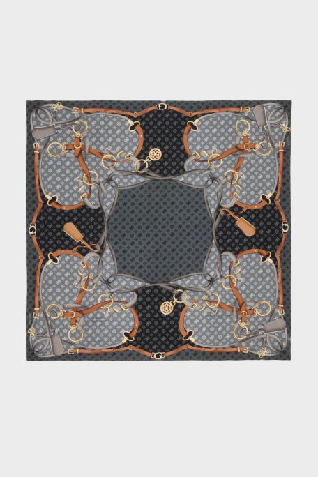 Guess Logolu 120 x 120 cm AW5444POL01 Bayan Eşarp AW5444 POL01 BLA SİYAH - Guess