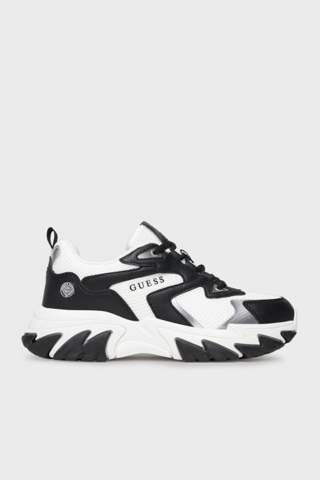 Guess Notiss Logolu Bağcıklı Sneaker FLPNTSELE12 Bayan Ayakkabı FLPNTS ELE12 BLACK SİYAH - Guess