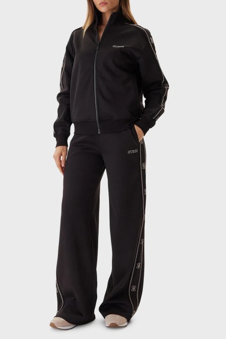 Guess Octavia Regular Fit Dik Yaka Fermuarlı Logolu V5BQ15KCX22 Bayan Sweat V5BQ15 KCX22 JBLK SİYAH - Guess (1)