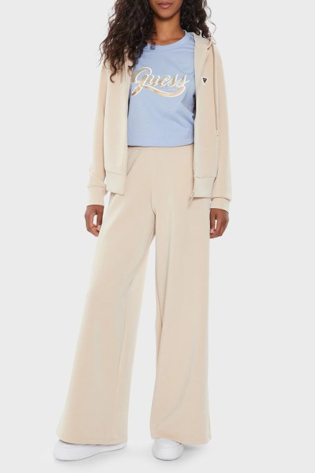 Guess Olympe Regular Fit Kapüşonlu Fermuarlı V4YQ06KCAY2 Bayan Sweat V4YQ06 KCAY2 G1L9 BEJ - Guess (1)