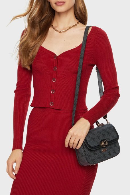 Guess Orlina 4G Logolu Çıkarılabilir Askılı Mini HWSG9540200 Bayan Çanta HWSG95 40200 CLO ANTRASİT - Guess (1)