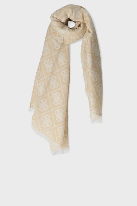 Guess Orlina Jakarlı Yün Karışımlı 190 x 86 cm AW5275WOL03 Bayan Şal AW5275 WOL03 DVL EKRU - Guess