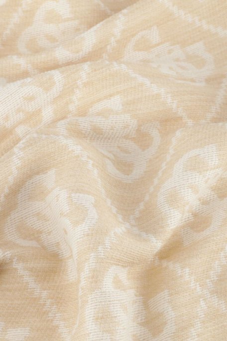 Guess Orlina Jakarlı Yün Karışımlı 190 x 86 cm AW5275WOL03 Bayan Şal AW5275 WOL03 DVL EKRU - Guess (1)