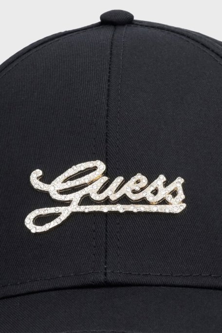 Guess Pamuklu Taşlı Logolu AW5475COT01 Kadın Şapka AW5475 COT01 BLA SİYAH - Guess (1)