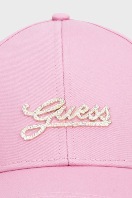 Guess Pamuklu Taşlı Logolu AW5475COT01 Bayan Şapka AW5475 COT01 ROS PEMBE - Guess (1)