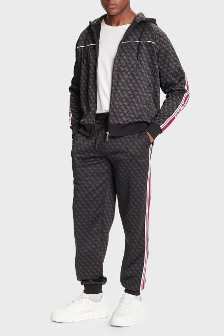 Guess Parimo 4G Logolu Relaxed Fit Kapüşonlu Fermuarlı Z5BQ13K2042 Erkek Sweat Z5BQ13 K2042 FJ9N SİYAH - Guess (1)