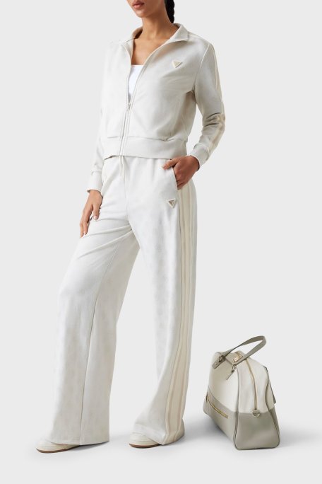 Guess Peony 4G Logo Baskılı Regular Fit Dik Yaka Crop 5YQ07K0282 Bayan Sweat 5YQ07 K0282 F0ER BEYAZ - Guess (1)