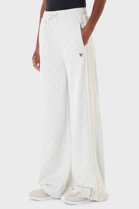 Guess Peony 4G Logo Baskılı Regular Fit Yüksek Bel Jogger V5YB10K0282 Bayan Pantolon V5YB10 K0282 F0ER BEYAZ - Guess