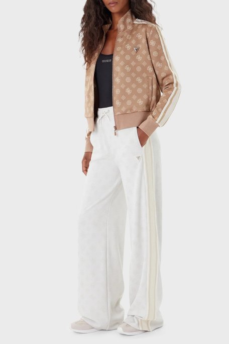 Guess Peony 4G Logo Baskılı Regular Fit Yüksek Bel Jogger V5YB10K0282 Bayan Pantolon V5YB10 K0282 F0ER BEYAZ - Guess (1)