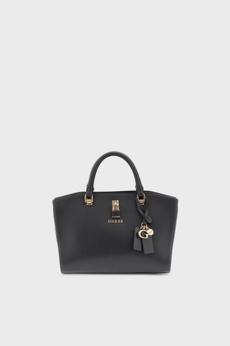 Guess Queensland Logolu Çıkarılabilir Askılı HWVG9655060 Bayan Çanta HWVG96 55060 BLA SİYAH - Guess