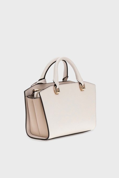 Guess Queensland Logolu Çıkarılabilir Askılı HWVG9655760 Bayan Çanta HWVG96 55760 OWT KREM - Guess (1)