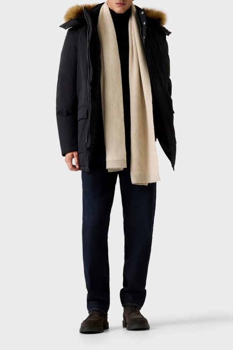 Guess Real Regular Fit Çıkarılabilir Kapüşonlu Su İtici M5BL2GW2712 Erkek Parka M5BL2G W2712 JBLK SİYAH - Guess (1)