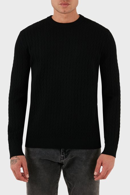 Guess Regular Fit Bisiklet Yaka Örme Desenli M5BR41Z2ZK2 Erkek Kazak M5BR41 Z2ZK2 JBLK SİYAH - Guess