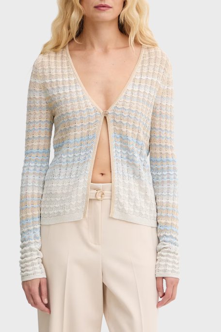 Guess Rosal Ajurlu Regular Fit V Yaka W6GR07Z0588 Bayan Triko W6GR07 Z0588 SM2K MAVİ - Guess