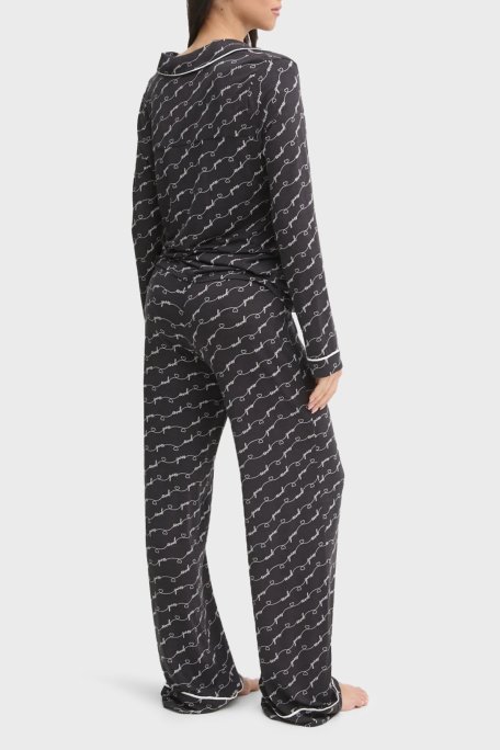 Guess Sasha Desenli Regular Fit Yüksek Bel Bol Paça Modal O5RX08KCIN2 Bayan Pijama Takımı O5RX08 KCIN2 PJ0D SİYAH - Guess (1)