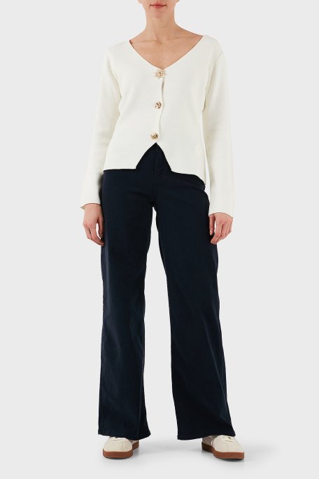 Guess Sexy Pamuklu Relaxed Fit Normal Bel Bol Paça W5BA96WFQYB Bayan Pantolon W5BA96 WFQYB G77G LACİVERT - Guess (1)