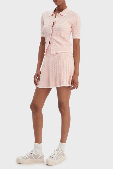 Guess Shari Regular Fit Örgü Detaylı Triko Pileli V6RD07Z4652 Bayan Etek V6RD07 Z4652 G66E PEMBE - Guess (1)