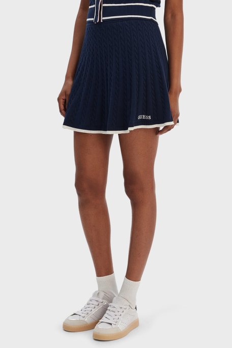 Guess Shari Regular Fit Örgü Detaylı Triko Pileli V6RD07Z4652 Bayan Etek V6RD07 Z4652 G7R1 MAVİ - Guess