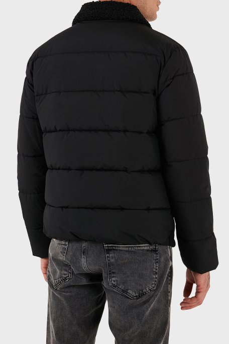 Guess Shearling Logolu Regular Fit Ceket Yaka Fermuarlı M5BL79W2292 Erkek Mont M5BL79 W2292 JBLK SİYAH - Guess (1)