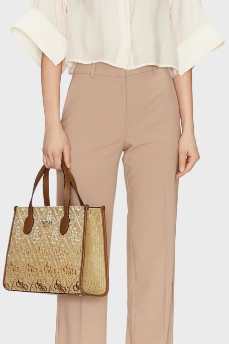 Guess Silvana 4G Logolu Ayarlanabilir Askılı Tote HWSW8665220 Bayan Çanta HWSW86 65220 COL BEJ - Guess (1)