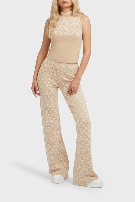 Guess Sl Rn Lise 4G Logolu Slim Fit Yarım Balıkçı Yaka Triko W3YR26Z37K0 Bayan Kazak W3YR26 Z37K0 F05O BEJ - Guess (1)