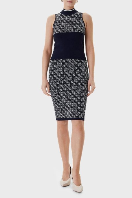 Guess Sl Rn Lise 4G Logolu Slim Fit Yarım Balıkçı Yaka Triko W3YR26Z37K0 Bayan Kazak W3YR26 Z37K0 FBCF LACİVERT - Guess (1)