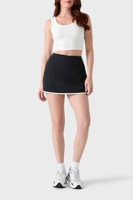 Guess Slim Fit Yuvarlak Yaka Fitilli V6GP07K2987 Kadın Crop V6GP07 K2987 G056 EKRU - Guess (1)