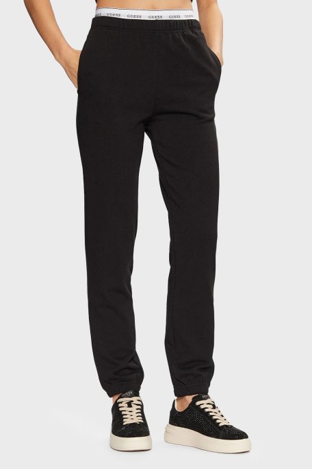 Guess Sofia Pamuklu Regular Fit Yüksek Bel Lastikli Paça Jogger O5RB01KCO31 Bayan Pantolon O5RB01 KCO31 JBLK SİYAH - Guess