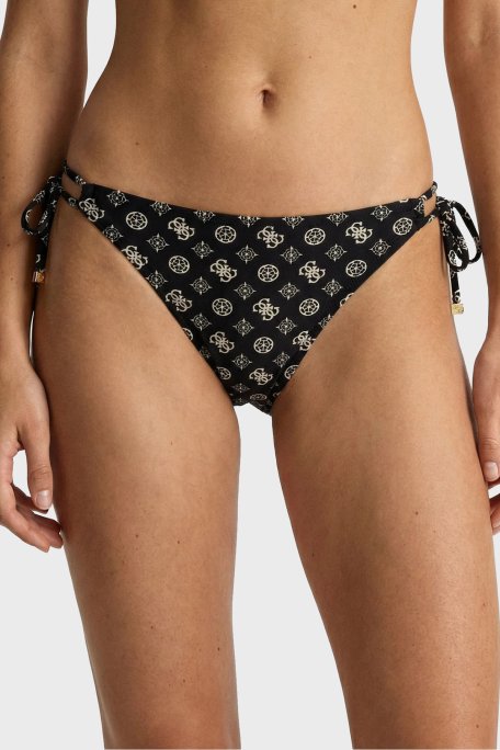 Guess Soleil String 4G Logolu E6GO06MC04R Kadın Bikini Altı E6GO06 MC04R PMK9 SİYAH - Guess