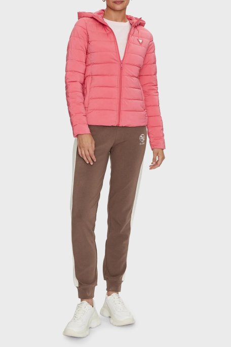 Guess Solid Regular Fit Çıkarılabilir Kapüşonlu V4YL04WF3X0 Bayan Mont V4YL04 WF3X0 G65P PEMBE - Guess (1)