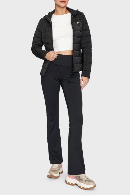 Guess Solid Regular Fit Çıkarılabilir Kapüşonlu V4YL04WF3X0 Bayan Mont V4YL04 WF3X0 JBLK SİYAH - Guess (1)