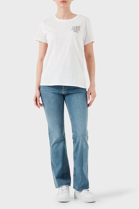 Guess Ss Naturescape Baskılı % 100 Pamuk Regular Fit Bisiklet Yaka W5GI53K9RM1 Bayan T Shirt W5GI53 K9RM1 G011 BEYAZ - Guess (1)