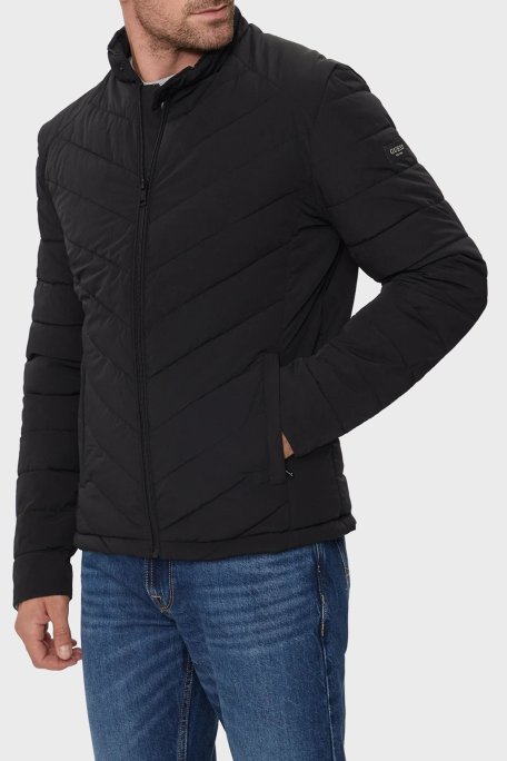 Guess Stretch Kapitoneli Regular Fit Dik Yaka Suya Dayanıklı M4YL05WG9O2 Erkek Mont M4YL05 WG9O2 JBLK SİYAH - Guess