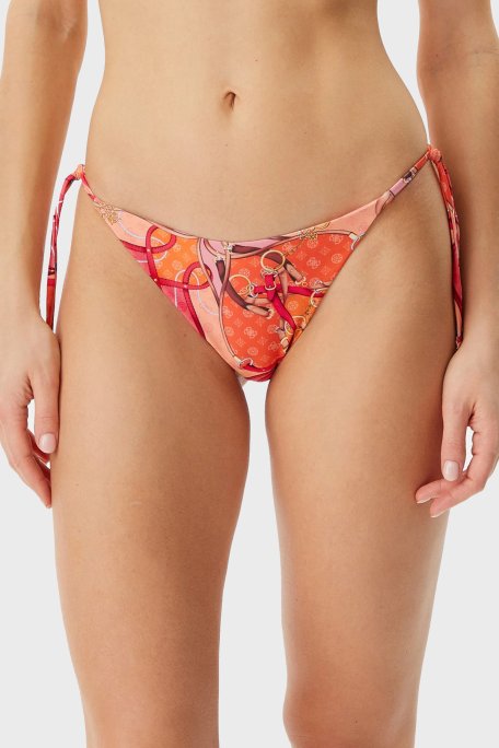 Guess String Desenli Bağlamalı E5GO15KCR12 Kadın Bikini Altı E5GO15 KCR12 P34K PEMBE - Guess