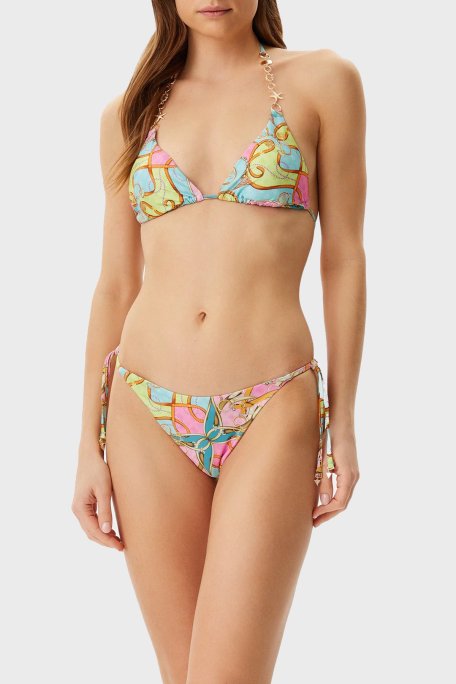 Guess String Desenli Bağlamalı E5GO15KCR12 Kadın Bikini Altı E5GO15 KCR12 P7WO MAVİ - Guess (1)