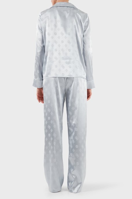 Guess Sylvie Tamamı 4G Logolu Regular Fit Uzun Kollu O5BX05W4732 Bayan Pijama Takımı O5BX05 W4732 FBCW GRİ - Guess (1)