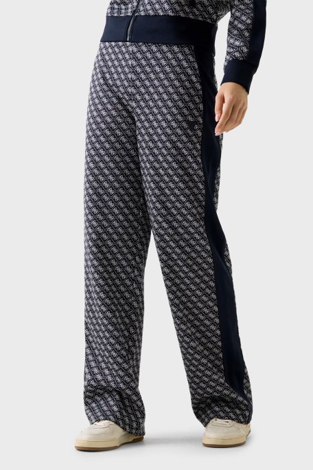 Guess Tamamı 4G Logolu Wide Leg Bol Paça Palazzo V6RB09K2042 Bayan Pantolon V6RB09 K2042 FJBB LACİVERT - Guess