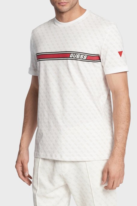 Guess Tamamı Logolu Pamuklu Regular Fit Bisiklet Yaka Z2BI09J1314 Erkek T Shirt Z2BI09 J1314 P05N BEYAZ - Guess