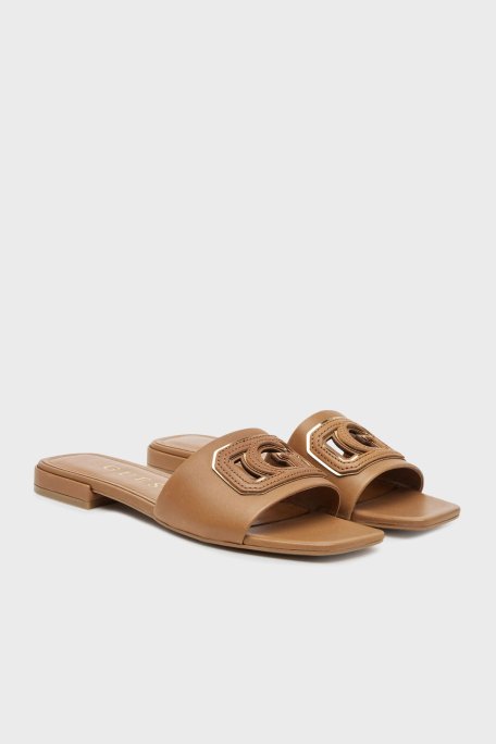 Guess Tarisha Deri Karışımlı Logolu FLJTARLEA19 Kadın Terlik FLJTAR LEA19 TANGO KAHVE - Guess (1)