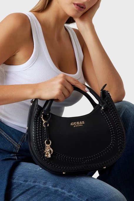 Guess Tatum Logolu Çıkarılabilir Askılı Dikiş Detaylı HWNG9667060 Bayan Çanta HWNG96 67060 BLA SİYAH - Guess (1)