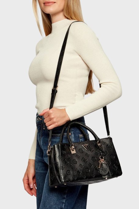 Guess Tisha 4G Logolu Çıkarılabilir Askılı HWPD7764060 Bayan Çanta HWPD77 64060 BLO SİYAH - Guess (1)