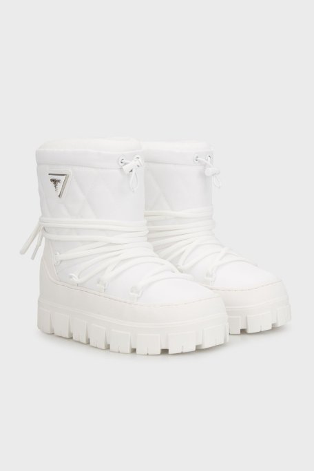 Guess Uniques Logolu Yumuşak Tüylü Bağcıklı FLFUNIFAB10 Bayan Kar Botu FLFUNI FAB10 WHITE BEYAZ - Guess (1)