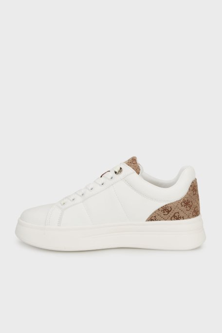 Guess Welli Logolu Deri Sneaker FLFWLLFAL12 Bayan Ayakkabı FLFWLL FAL12 BEIBR BEJ - Guess (1)