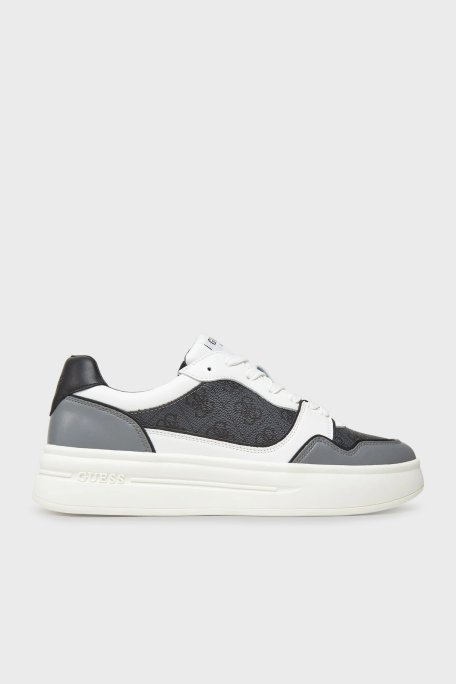 Guess Winno2 4G Logolu Hakiki Deri Karışımlı Kalın Taban Sneaker FMTWI2ELL12 Erkek Ayakkabı FMTWI2 ELL12 COAL GRİ-BEYAZ - Guess