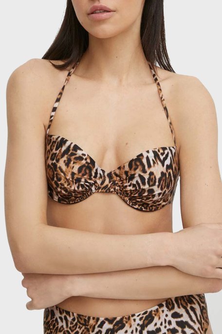 Guess Wired Leopar Boyundan Bağlamalı E4GJ23MC04R Bayan Bikini Üstü E4GJ23 MC04R P122 LEOPAR - Guess (1)